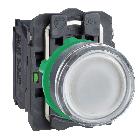 Pulsante luminoso bianco D.22 - filoghiera ad impulso - 24Vac/dc - 1NA+1NC- LED universale - SCHNEIDER ELECTRIC XB5AW31B5 product photo
