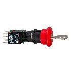 Pulsante arresto emergenza D.16 - sblocco a chiave - rosso - 1 NO + 2 NC - SCHNEIDER ELECTRIC XB6AS9349B product photo