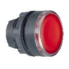 Testa pulsante luminoso D.22 - rosso - per inserimento etichetta- per LED universale - SCHNEIDER ELECTRIC ZB5AA48 product photo