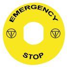 Etichetta circolare Ø90 per arresto emerg.-EMERGENCY STOP/logo ISO13850 - SCHNEIDER ELECTRIC ZBY8330 product photo