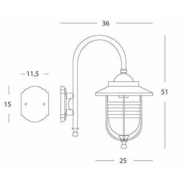 APPLIQUE PORTO GRANDE IN BASSO E27 - SOVIL 101/11 product photo Photo 02 3XL