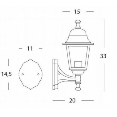 APPLIQUE DA ESTERNO PICCOLA IN ALTO NANO E27 NERO - SOVIL 201/06 product photo Photo 02 3XL