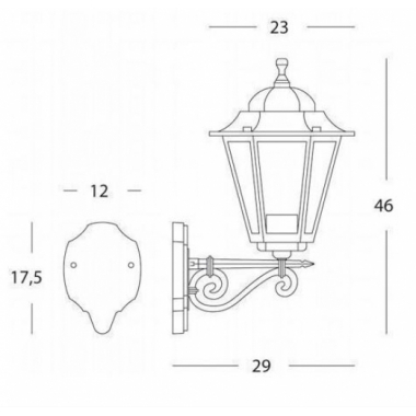 APPLIQUE DA ESTERNO ESAGONALE GRANDE IN ALTO - SOVIL 301/06 product photo Photo 02 3XL