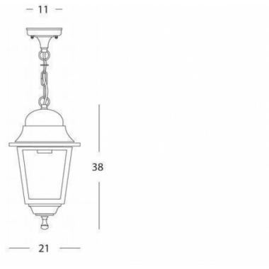LAMPADA QUADRATA SOSPENSIONE GRANDE E27 DA ESTERNO - SOVIL 320/06 product photo Photo 02 3XL