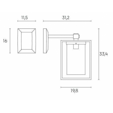 APPLIQUE DA ESTERNO IN BASSO DOMUS E27 NERO - SOVIL 597/06 product photo Photo 02 3XL