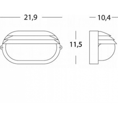 PLAFONIERA DA ESTERNO PALPEBRA OVALE APPLIQUE PICCOLA NERO E27 - SOVIL 787/06 product photo Photo 02 3XL