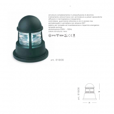 LAMPADA SOFFITTO PLAFONE ESTERNI SERIE STAGE NERO - SOVIL 819/06 product photo Photo 01 3XL