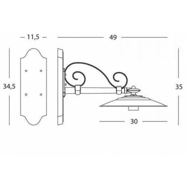 APPLIQUE DA ESTERNO CLASSICA CORTA E27 - SOVIL 884/16 product photo Photo 02 3XL
