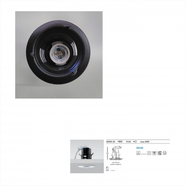 FARETTO TGE 114MM E27 R63 FORO 85 MM INCASSO QPAR20 100W ALLUMINIO - TARGETTI SANKEY 53145 product photo Photo 01 3XL