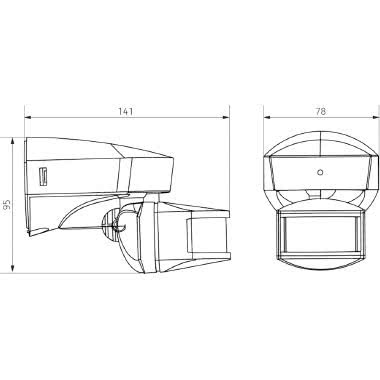 RILEVATORE SENSORE DI MOVIMENTO PARETE LUXA E180 BK - THEBEN LUXAE101/180N product photo Photo 04 3XL