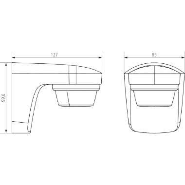 THEBEN LUXAS180/180NE - Theben theLuxa S180 BK rilevatore di movimento PIR da parete 180° - THEBEN LUXAS180/180NE - THEBEN LUXAS180/180NE product photo Photo 02 3XL
