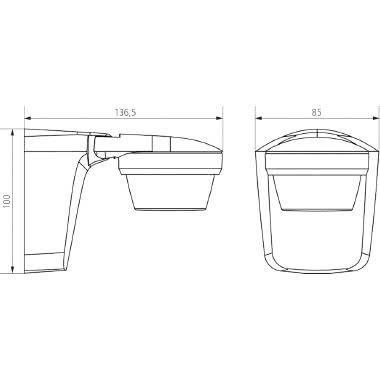 THEBEN RILEVATORE DI MOVIMENTO PIR THELUXA S360 BK DA PARETE NERO - THEBEN LUXAS360NE product photo Photo 04 3XL