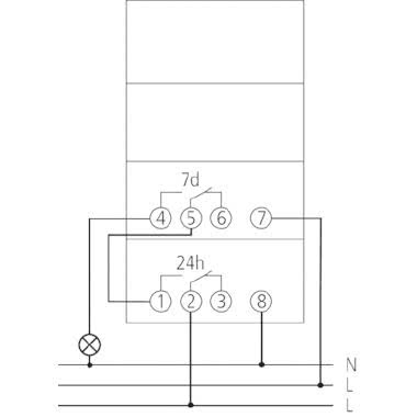 INTERRUTTORE TEMPO 3M/DIN 24H/7G CAV. 1 CANALE 3 - THEBEN SUL188HW product photo Photo 02 3XL