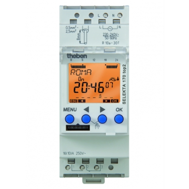 INTERRUTTORE ORARIO ASTRONOMICO 2 MODULI  DA BARRA DIN 1 CANALE - THEBEN SEL170TOP2 product photo Photo 01 3XL