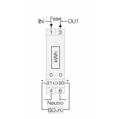 CONTATORE DI ENERGIA ELETTRICA MONOFASE 1 MODULO CE 101 DI - TECNOSWITCH CE101DI product photo Photo 03 3XL