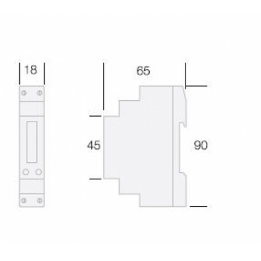 CONTATORE DI ENERGIA ELETTRICA MONOFASE 1 MODULO CE 101 DI - TECNOSWITCH CE101DI product photo Photo 04 3XL