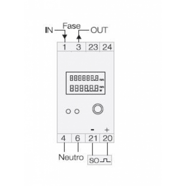 CONTATORE DIGITALE DI ENERGIA ELETTRICA MONOFASE 2 MODULI CE 202 DI - TECNOSWITCH CE202DI product photo Photo 03 3XL