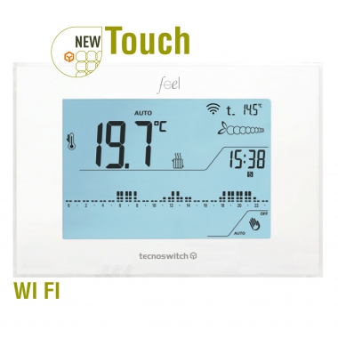 CRONOTERMOSTATO TOUCH GIORNALIERO SETTIMANALE DA PARETE - TECNOSWITCH CR035WB product photo Photo 01 3XL