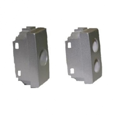 PLASTICA 2 FORI TIPO VIMAR PLANA ARGENTO - TELEVES 529156 product photo Photo 01 3XL