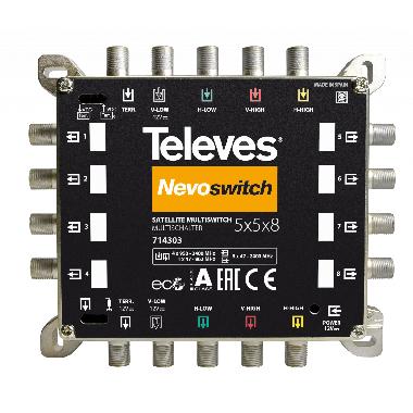 MULTISWITCH 5X5X8 F TERMINAL/CASCATA TERR.PASS - TELEVES 714303 - TELEVES 714303 - TELEVES 714303 product photo Photo 01 3XL