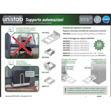 SUPPORTO UNIVERSALE SENZA FORATURA PER AUTOMAZIONI SCORREVOLI - UNIERRE - UNISTAB SM1000Z product photo Photo 01 3XL