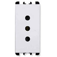 PRESA IT P11 2 POLI + TERRA 10A 250V 1 MODULO BIANCO - URMET DOMUS 10301/B product photo