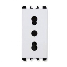 PRESA BIPASSO 2 POLI + TERRA16A 250V 1 MODULO BIANCO - URMET DOMUS 10303/B product photo