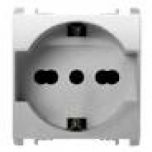 PRESA EU BIPASSO 2P+T 16A 250V ALLUMINIO - URMET DOMUS 10310N/2AL product photo