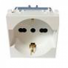 PRESA SCHUKO TRIVALENTE SERIE NEA UNIVERSALE P40 2P+T 16A 250V BIANCO - URMET DOMUS 10310N/2.B product photo