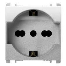 PRESA EUROPEA BIPOLARE 2 POLI+TERRA 16A 250V ALLUMINIO - URMET DOMUS 10310/2AL product photo