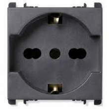PRESA SCHUKO EUROPEA P11-17 2 POLI + TERRA 16A 25OV - URMET DOMUS 10310/2 product photo