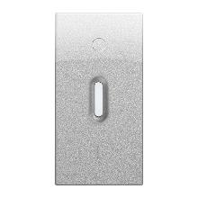 Copritasto illuminabile per interruttore 2P (codice 10162xx), 1 modulo, Nea, alluminio - URMET DOMUS 10367AL product photo