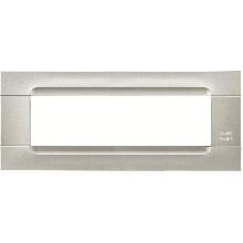 Placca 7 moduli, Kàdra, monocròmo, serie metallizzata, argento - URMET DOMUS 10807.AR product photo