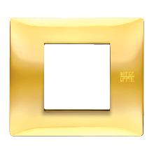 Placca 2 moduli, Flexa, tecnopolimero, oro lucido - URMET DOMUS 11802.OL product photo