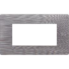 Placca 4 moduli, Flexa, tecnopolimero, alluminio spazzolato - URMET DOMUS 11804.AS product photo