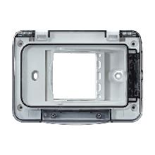 Coperchio protetto IP55 con spina inserita, installazione in scatola 503, Nea, bianco - URMET DOMUS 12515.BN product photo