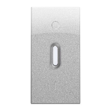 Copritasto illuminabile per interruttore 2P (codice 10162xx), 1 modulo, Nea, alluminio - URMET DOMUS 10367AL product photo Photo 01 3XL