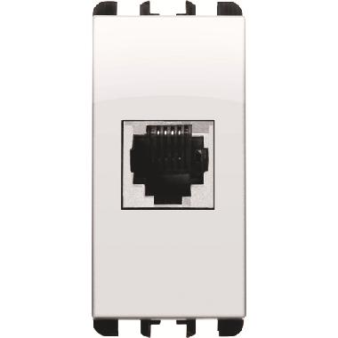 PRESA TELEFONICA RJ11 6/4 MORSETTO A INNESTO 1 MODULO NEA BIANCO - URMET DOMUS 10411.B product photo Photo 02 3XL