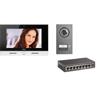 Kit monofamiliare video con pulsantiera Mikra2 e videocitofono VOG7, sistema IPerCom - URMET DOMUS 1060/633 product photo Photo 01 3XL