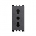 PRESA BIPASSO 2 POLI+TERRA 16A 250V 1 MODULO ANTRACITE - URMET DOMUS 10303 product photo