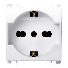 Presa universale P40, 2 moduli, 2P+T 16A-250V, Nea, bianco ghiaccio - URMET DOMUS 10310N/2BG product photo