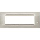 Placca 7 moduli, Kàdra, monocròmo, serie metallizzata, argento - URMET DOMUS 10807.AR product photo