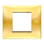 Placca 2 moduli, Flexa, tecnopolimero, oro lucido - URMET DOMUS 11802.OL product photo