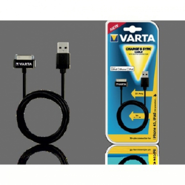 CAVO USB APPLE 30 PIN - 1MT - VARTA CAVOUSBAPPLE30 product photo Photo 01 3XL