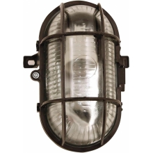 APPLIQUE A PARETE/PLAFONIERA OVALE. IN PLASTICA + VETRO E27 MAX 60W.   COMPATIBILE LED IP44: PER INTERNO O ESTERNO. NERO - VELAMP INDUSTRIES TURTLE/N product photo