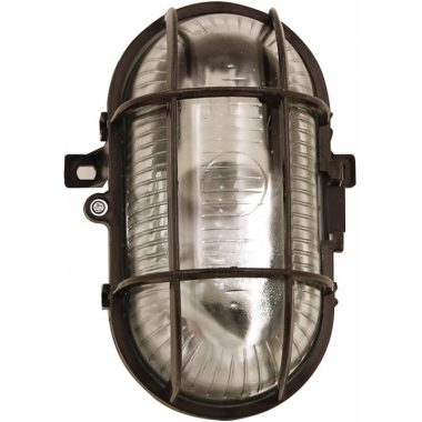 APPLIQUE A PARETE/PLAFONIERA OVALE. IN PLASTICA + VETRO E27 MAX 60W.   COMPATIBILE LED IP44: PER INTERNO O ESTERNO. NERO - VELAMP INDUSTRIES TURTLE/N product photo Photo 01 3XL