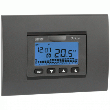 CRONOTERMOSTATO DA INCASSO CON PROGRAMMAZIONE SETTIMANALE E ALIMENTAZIONE A BATTERIE DAFNE - VEMER VN166500 product photo Photo 01 3XL