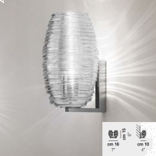 LAMPADA PARETE APPLIQUE DAMASCO G9 TRASPARENTE - VETRERIA VISTOSI APDAMASP2ATON product photo
