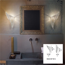 PLAFONIERA GIGLIO APPLIQUE SINISTRA VETRO CRISTALLO E14 40X23X9 - VETRERIA VISTOSI APGIGLISXCR product photo