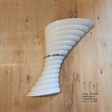 PLAFONIERA TWISTER APPLIQUE LAMPADA PARETE DESTRA VETRO BIANCO E14 - VETRERIA VISTOSI APTWISTPDBC product photo
